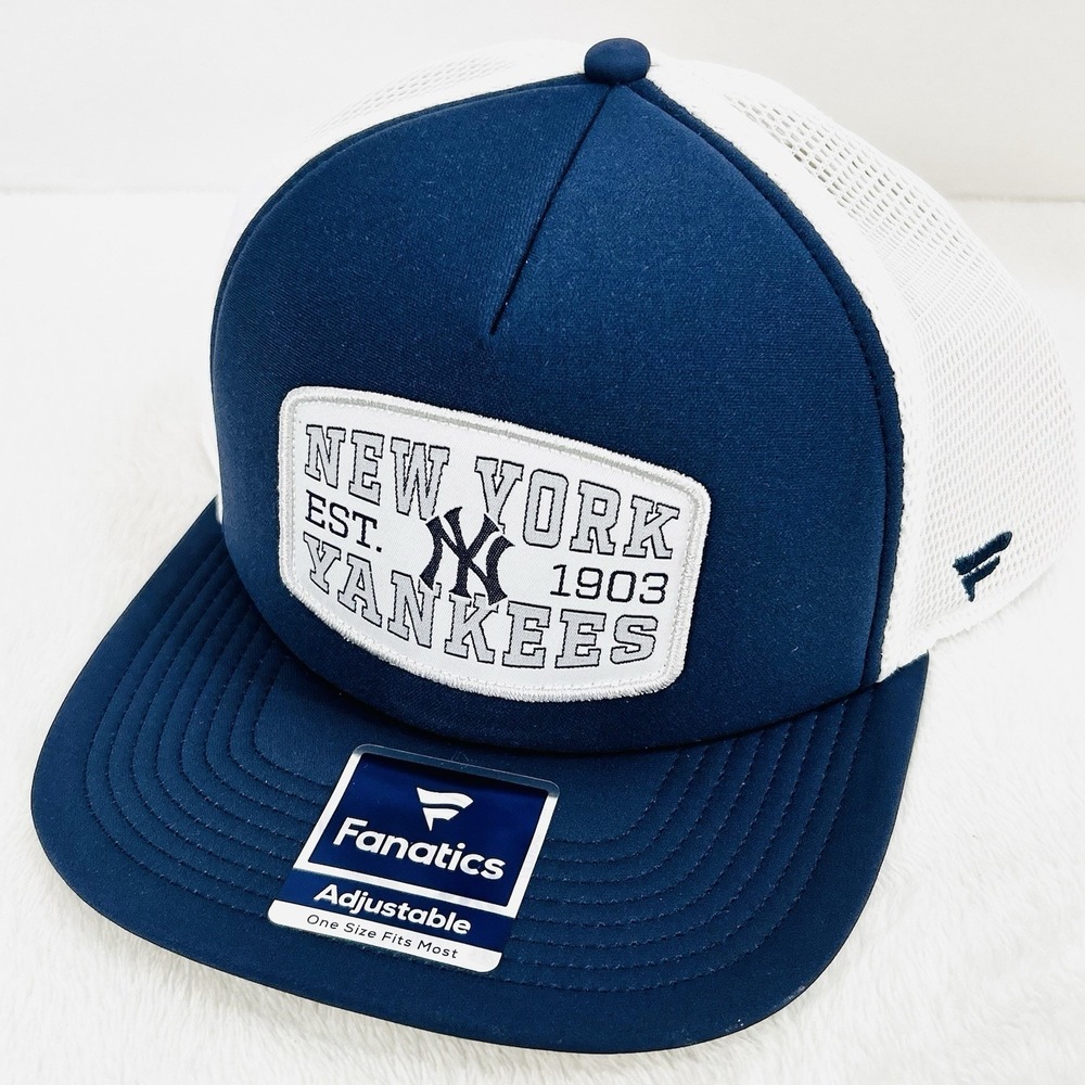 New York Yankees Fanatics Patch Foam Trucker Hat Cap Snapback Adjustable MLB